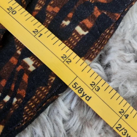 Anthropologie Conditions Apply Zeena Puff Sleeve Blouse‎ Brown Motif Women's XL - Picture 13 of 13